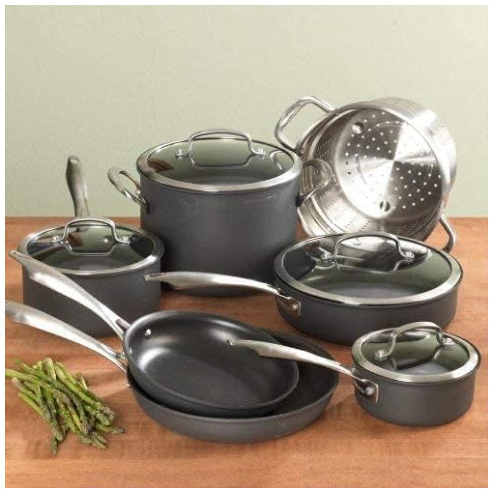 ECTQO104Q1400B_4-2 jpg - Conjunto de Panelas e Frigideiras Antiaderentes de Aço Anodizado Peças, CUISINART DSA 11, Preto