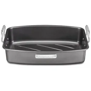 ECTQOB0VDQ500B_1 jpg - Forma Assadeira em Aço Inoxidável com Grelha Removível, Cuisinart ASR 1713V