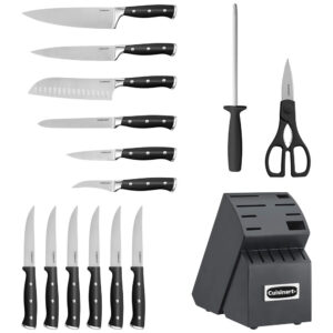 ECTQR112DP8B0B_2 jpg - Conjunto de Facas Cuisinart C77BTR15PBK em Aço Inoxidável com Bloco de Bancada Multinível, 15 Peças, Preta