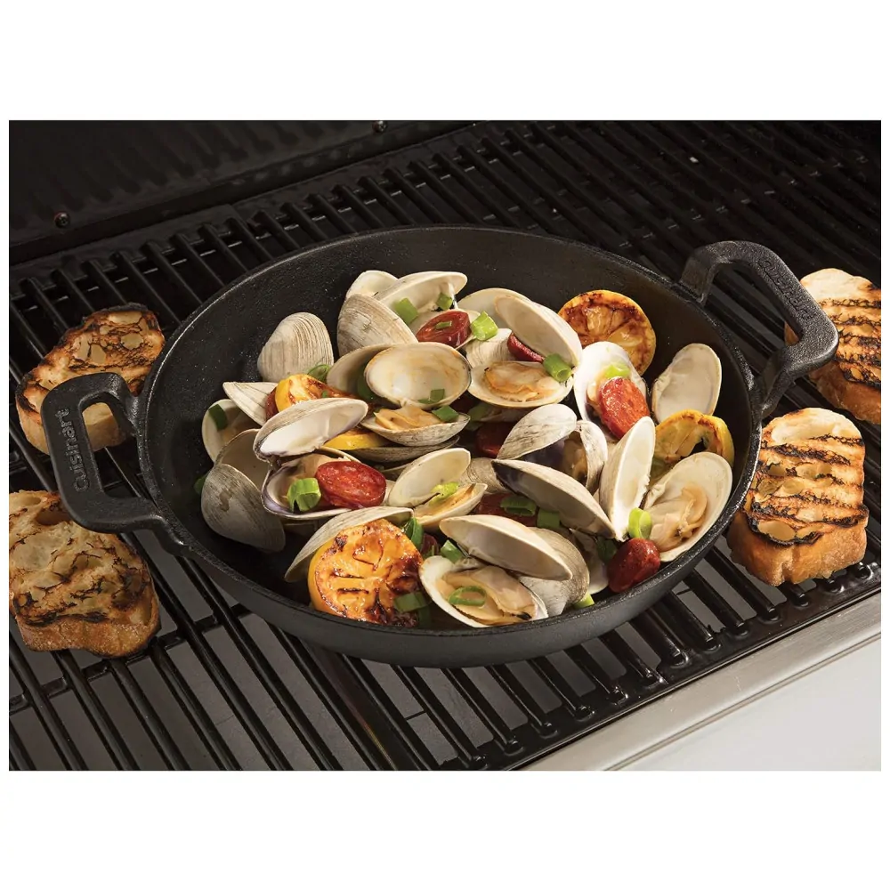 ECTQR9YCQJ180B_3 jpg - CCW 800 Frigideira de Ferro Fundido Pre Preparada, CUISINART CGL 330, Preto
