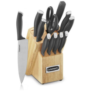 ECTQS0J5U7M10B_0 jpg - Conjunto de Facas em Aço Inoxidável com Bloco de Bancada, 12 Peças, Cuisinart C77SSB, Preto