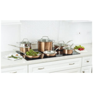 ECTQSSG9LF670B_4-2 jpg - Conjunto de Panelas e Frigideiras Antiaderentes com Distribuição Uniforme, 11 Peças, Cobre, CUISINART CSS 11BUP1, Dourado