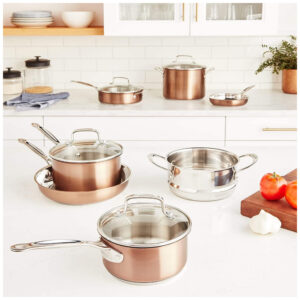 ECTQSSG9LF670B_5-2 jpg - Conjunto de Panelas e Frigideiras Antiaderentes com Distribuição Uniforme, 11 Peças, Cobre, CUISINART CSS 11BUP1, Dourado
