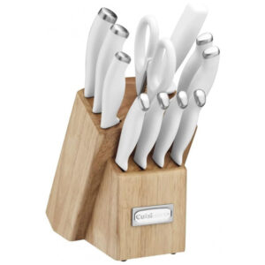 ECTQSSZ4H6190B_1 jpg - Conjunto de Facas em Aço Inoxidável com Bloco de Bancada, 12 Peças, Cusinart C77SSW, Branco