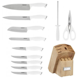 ECTQSSZ4H6190B_4 jpg - Conjunto de Facas em Aço Inoxidável com Bloco de Bancada, 12 Peças, Cusinart C77SSW, Branco