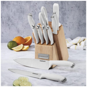 ECTQSSZ4H6190B_5 jpg - Conjunto de Facas em Aço Inoxidável com Bloco de Bancada, 12 Peças, Cusinart C77SSW, Branco