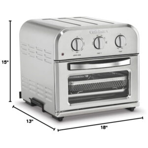 Forno Elétrico Compacto de Bancada 6 em 1 com Função Air Fryer, Temporizador, Cesta, Assadeira e Bandeja Coletora 110V 1800W, Cuisinart, Prata