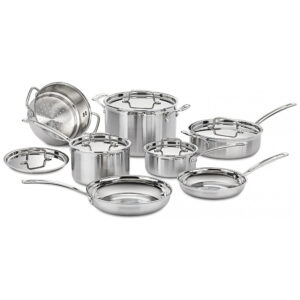 ECTQU6SPXJ900B_0-1 jpg - Conjunto de Panelas e Frigideiras com Camada Tripla Antiaderentes 12 Peças, Aço Inoxidável, CUISINART MCP 12N, Prateado