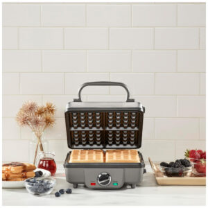 ECTQUBE6TQE00B_1 jpg - Máquina de fle Belga 4 Fatias 6 Configurações Aço Inoxidável, 110v, CUISINART WAF 300P1, Prateado