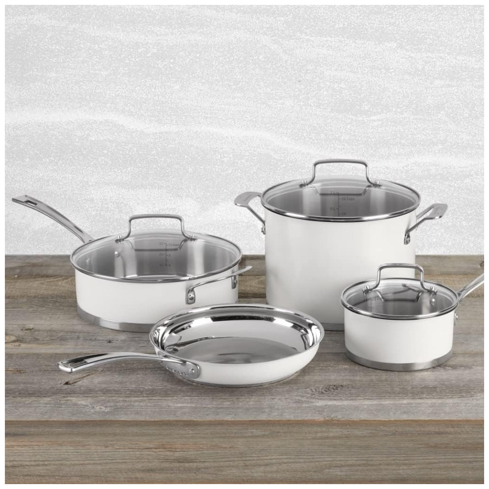 ECTQVR8Y19H90B_2 jpg - Jogo de Panelas com Revestimento Antiaderente, 11 Peças, Cuisinart MW89, Branco