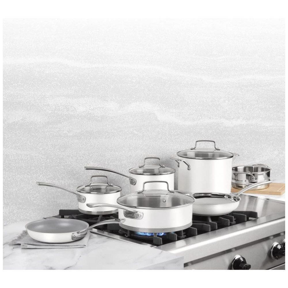 ECTQVR8Y19H90B_4 jpg - Jogo de Panelas com Revestimento Antiaderente, 11 Peças, Cuisinart MW89, Branco