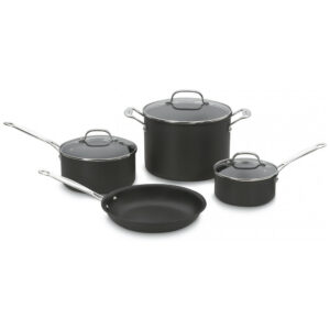 ECTQWH5OL1000B_0 jpg - Conjunto de Panelas Antiaderente em Aço Anodizado, 7 Peças, Cuisinart 66 7 Chefs Classic