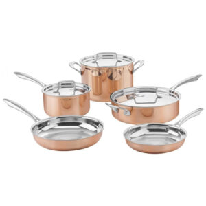 ECTQXG19DH670B_0-2 jpg - Conjunto de Panelas e Frigideiras Antiaderentes com Distribuição Uniforme, 5 Peças, Cobre, CUISINART CTPP 8, Dourado