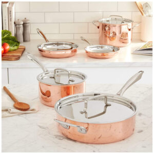 ECTQXG19DH670B_6-2 jpg - Conjunto de Panelas e Frigideiras Antiaderentes com Distribuição Uniforme, 5 Peças, Cobre, CUISINART CTPP 8, Dourado