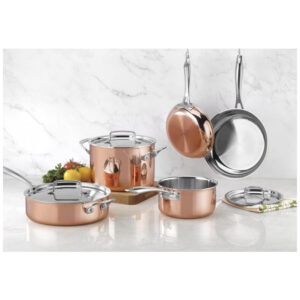 ECTQXG19DH670B_7-2 jpg - Conjunto de Panelas e Frigideiras Antiaderentes com Distribuição Uniforme, 5 Peças, Cobre, CUISINART CTPP 8, Dourado