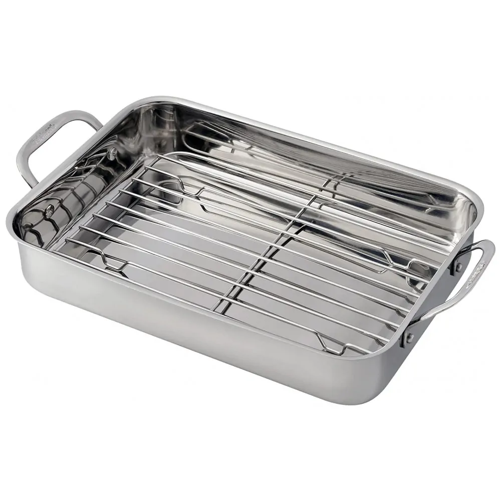 ECTQYB0VDQ500B_1 jpg - Forma Assadeira com Grelha em Aço Inoxidável, Cuisinart 7117 14RR