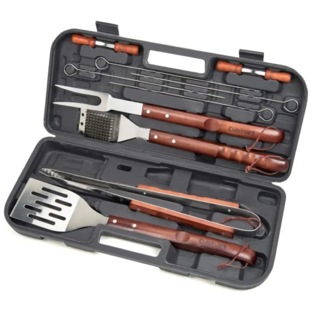 ECTQYO1Y2AK00B_0 jpg - Conjunto de ferramentas de cabo de madeira 13 peças, CUISINART CGS W13, Marrom Escuro