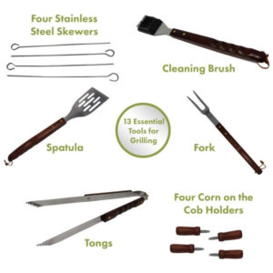 ECTQYO1Y2AK00B_2 jpg - Conjunto de ferramentas de cabo de madeira 13 peças, CUISINART CGS W13, Marrom Escuro