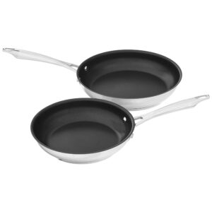 ECTQZDZ1X3Q80B_1 jpg - Kit de Frigideiras Antiaderentes em Aço Inoxidável, 2 Peças, Cuisinart 8922-810NS Série Profissional