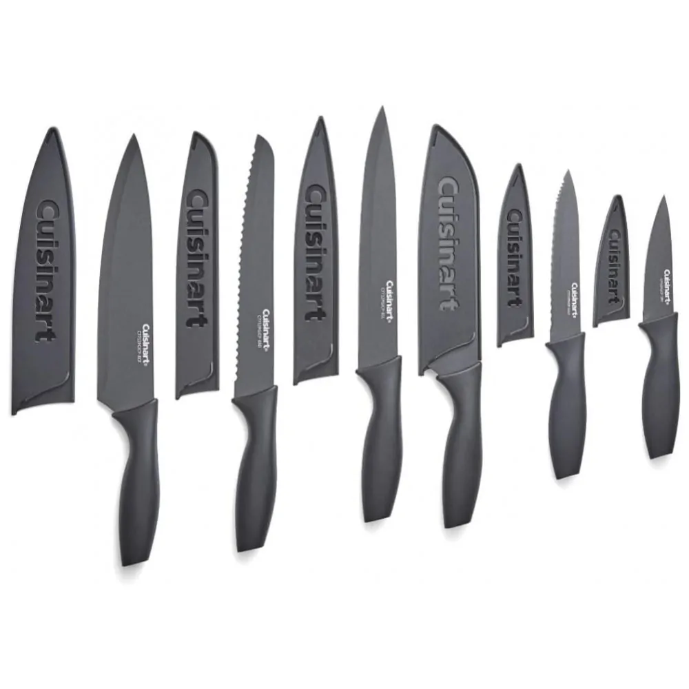 ECTQ15BH5Q6B0B_0 jpg - Conjunto de Facas em Cerâmica com Protetores de Lâmina, 6 Peças, Cuisinart, Preto Fosco