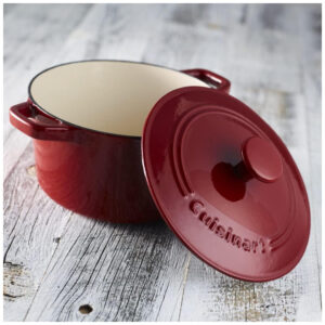 ECTQC059A8100B_2 jpg - Panela Caçarola Antiaderente 3 Litros em Aço Esmaltado, Cuisinart Chefs Classic, Vermelha