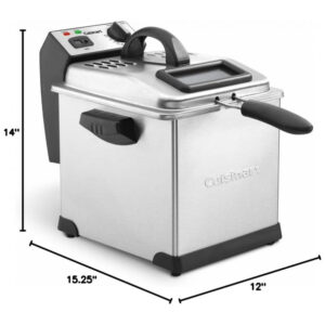 ECTQE67CECJ10B_3 jpg - Fritadeira Elétrica Dupla Profissional 3,4 Litros de Capacidade, Aço Inoxidável, 110V 1800W, Cuisinart CDF 170