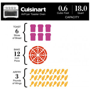 Forno Elétrico com Função AirFryer com Grill, 110V 1800W, Cuisinart TOA70W, Branco