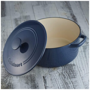 Panela Caçarola Antiaderente 5 Litros em Aço Esmaltado, Cuisinart CI650 25BG , Azul