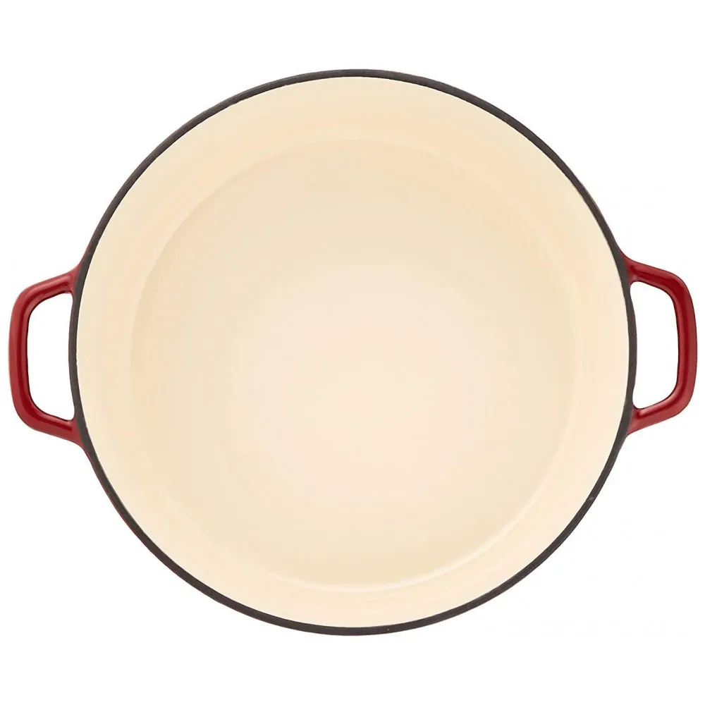 ECTQCFLRH7100B_2 jpg - Panela Caçarola Antiaderente 7 Litros em Aço Esmaltado, Cuisinart Chefs Classic, Vermelha
