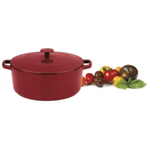 ECTQCFLRH7100B_4 jpg - Panela Caçarola Antiaderente 7 Litros em Aço Esmaltado, Cuisinart Chefs Classic, Vermelha