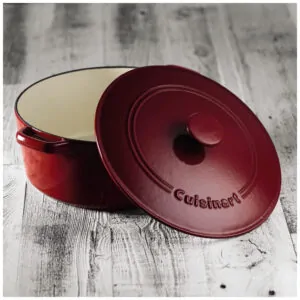ECTQCFLRH7100B_5 jpg - Panela Caçarola Antiaderente 7 Litros em Aço Esmaltado, Cuisinart Chefs Classic, Vermelha