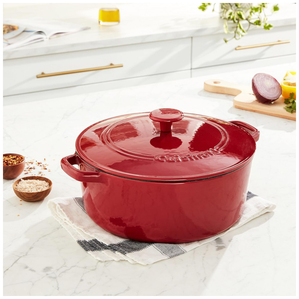Panela Caarola Antiaderente 7 Litros em Ao Esmaltado, Cuisinart Chefs  Classic, Vermelha