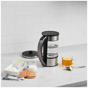 ECTQGCF6FBR90B_1 jpg - Chaleira Elétrica Programável até 5 Xícaras, 110V 1000W, Cuisinart FCC, Prata