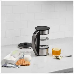 ECTQGCF6FBR90B_1 jpg - Chaleira Elétrica Programável até 5 Xícaras, 110V 1000W, Cuisinart FCC, Prata