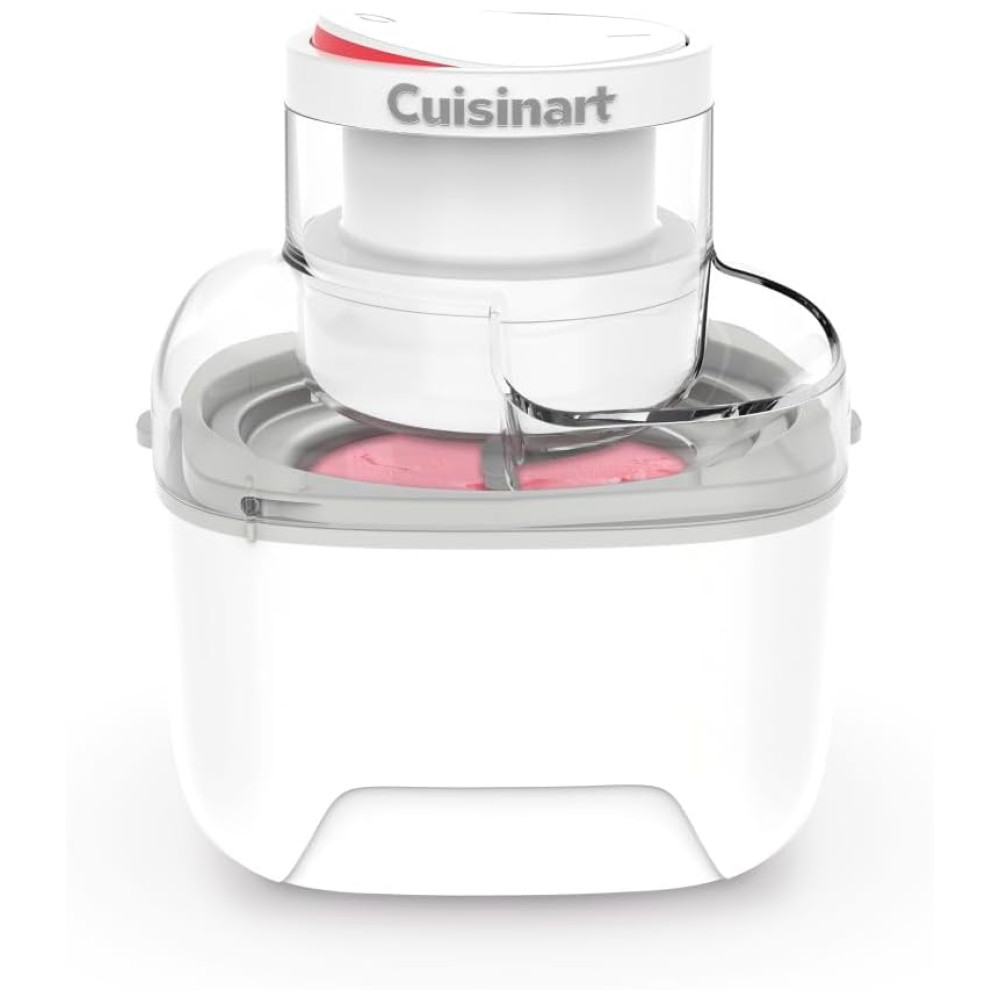 ECTQTR1BBY1D0B_0 jpg - Máquina de Sorvete 500 ml com Funil de Ingredientes Embutido, Tampa e Pá Removíveis, 110V, Cuisinart, Branca