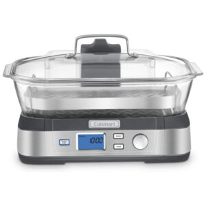 ECTQU9490UC10B_0 jpg - Panela Elétrica Vaporizador Digital de Vidro 5L, 1800W, 110V, CUISINART STM 1000, Prateado