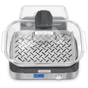 ECTQU9490UC10B_2 jpg - Panela Elétrica Vaporizador Digital de Vidro 5L, 1800W, 110V, CUISINART STM 1000, Prateado