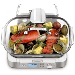 ECTQU9490UC10B_6 jpg - Panela Elétrica Vaporizador Digital de Vidro 5L, 1800W, 110V, CUISINART STM 1000, Prateado