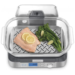 ECTQU9490UC10B_8 jpg - Panela Elétrica Vaporizador Digital de Vidro 5L, 1800W, 110V, CUISINART STM 1000, Prateado