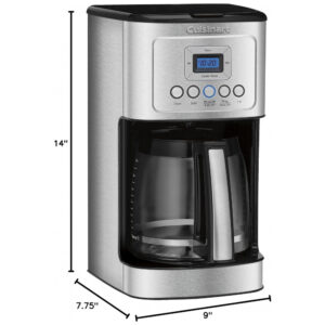 Cafeteira Elétrica Programável Capacidade 14 Xícaras Filtro Reutilizável Alça de Aço Inoxidável Cor, CUISINART DCC 3200, Prateado