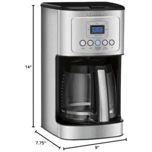 Cafeteira Elétrica Programável Capacidade 14 Xícaras Filtro Reutilizável Alça de Aço Inoxidável Cor, CUISINART DCC 3200, Prateado