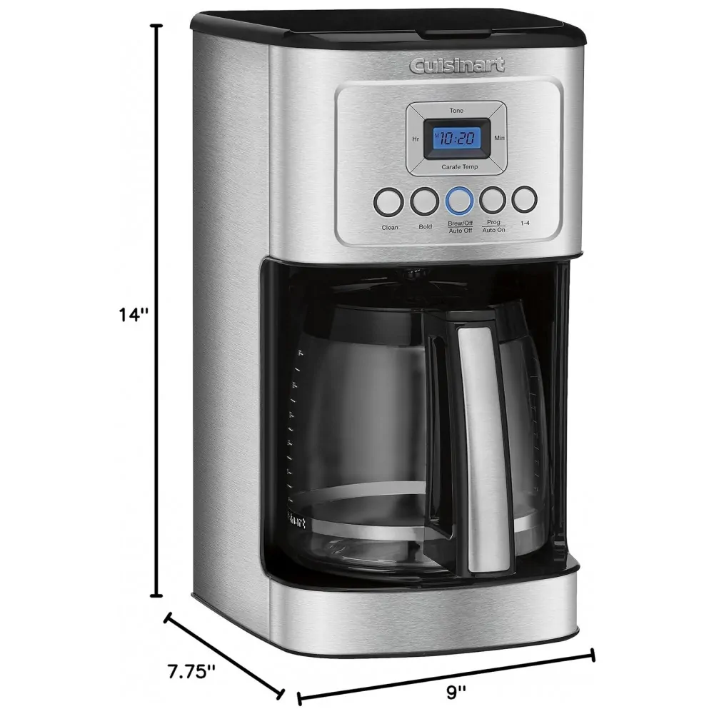 Cafeteira Elétrica Programável Capacidade 14 Xícaras Filtro Reutilizável Alça de Aço Inoxidável Cor, CUISINART DCC 3200, Prateado