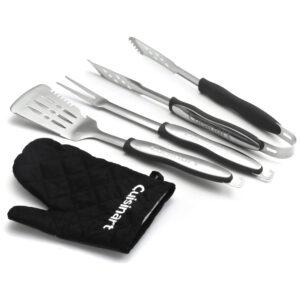 ECTQ6V6GCKJ00B_0 jpg - Conjunto de ferramentas de grelha com luva, preto 3 peças, CUISINART CGS 134BL, Preto