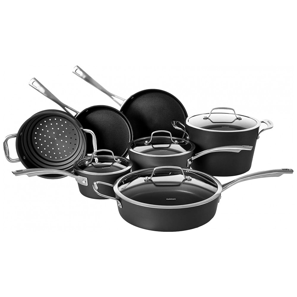 ECTQBPBY4H670B_0 jpg - Conjunto de Panelas e Frigideiras Antiaderentes 7 Peças, CUISINART 62I 11, Preto