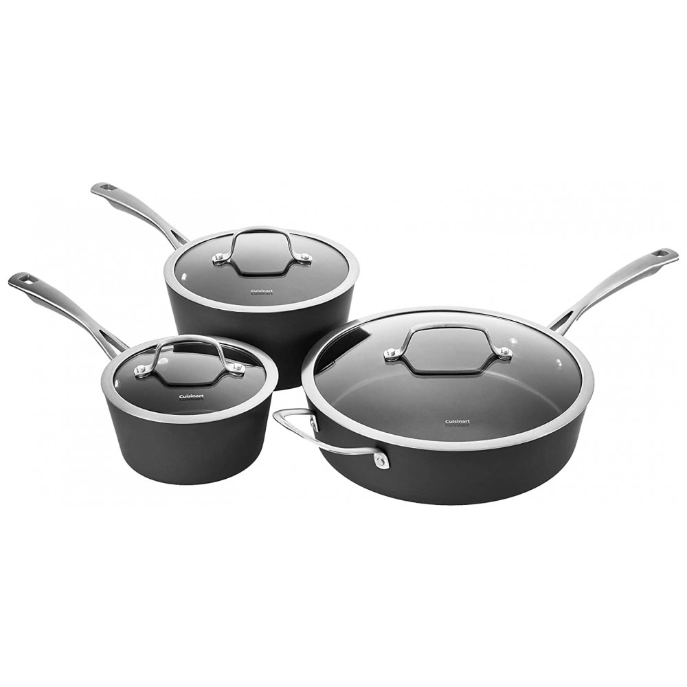 ECTQBPBY4H670B_10 jpg - Conjunto de Panelas e Frigideiras Antiaderentes 7 Peças, CUISINART 62I 11, Preto
