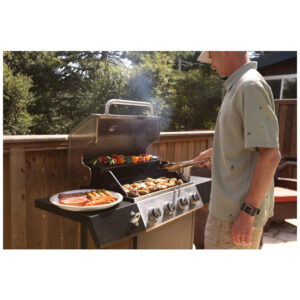 ECTQCP4WQQ470B_7-1 jpg - Grelhador a gás, 54, tamanho real com quatro queimadores, CUISINART CGG 7400, Cinza