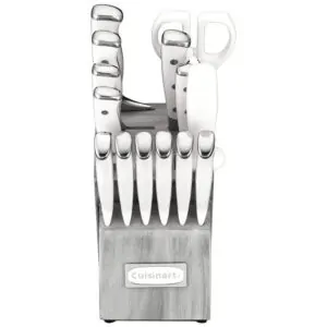 ECTQH7Z9CHD80B_1 jpg - C77WTR 15P Conjunto de Facas em Aço Inoxidável com Bloco de Bancada, 15 Peças, CUISINART, Branco