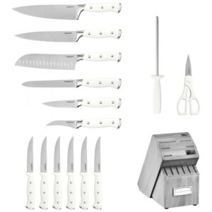 ECTQH7Z9CHD80B_2 jpg - C77WTR 15P Conjunto de Facas em Aço Inoxidável com Bloco de Bancada, 15 Peças, CUISINART, Branco