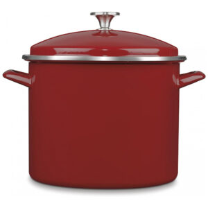 ECTQIHLYWTJ00B_0 jpg - Caldeirão com Tampa 12 Litros em Aço Esmaltado, Cuisinart EOS126 28R, Vermelho