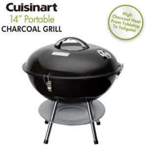 ECTQKQ0A85B00B_3-1 jpg - Churrasqueira á Carvão portátil, para 5 pessoas, preta, CUISINART CCG190, Preto